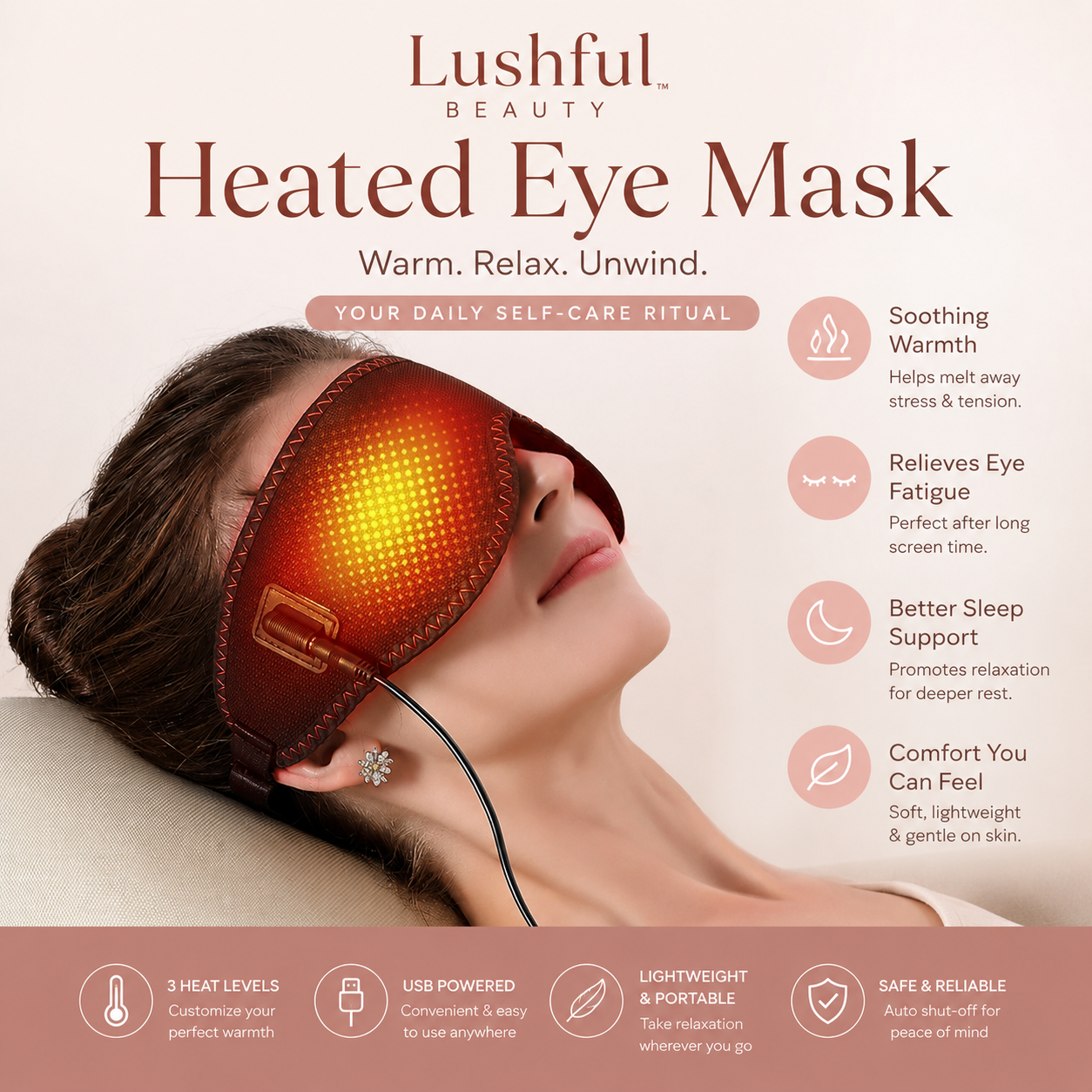 Lushful Beauty™ Heated Eye Mask