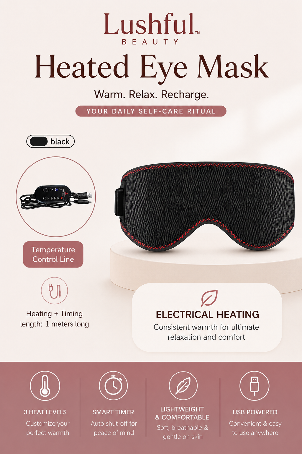 Lushful Beauty™ Heated Eye Mask