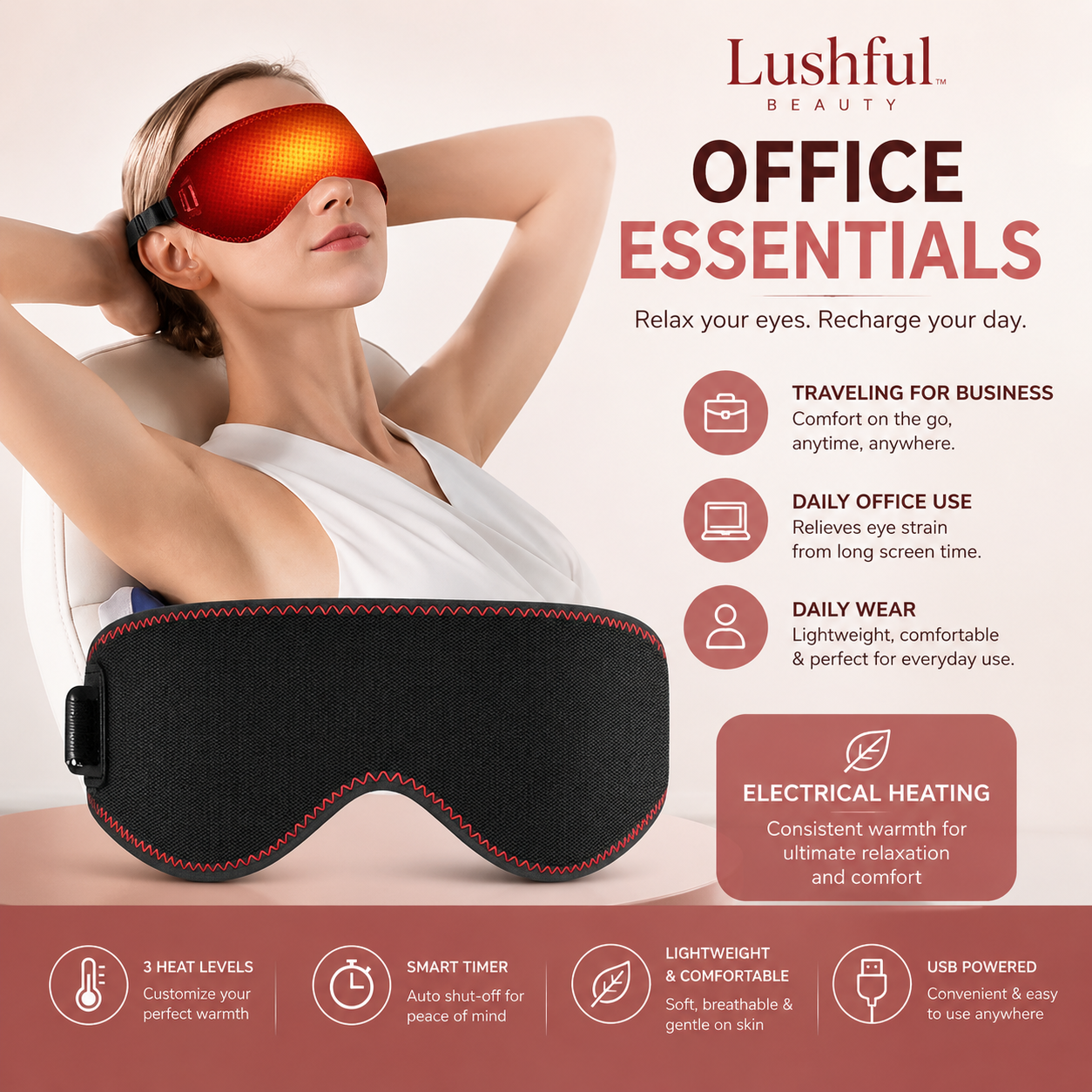 Lushful Beauty™ Heated Eye Mask